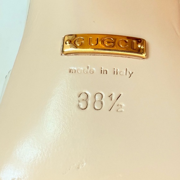 Gucci Mystic White Baby Horsebit block heel 70mm open toe mules EU 38.5 - Picture 9 of 9